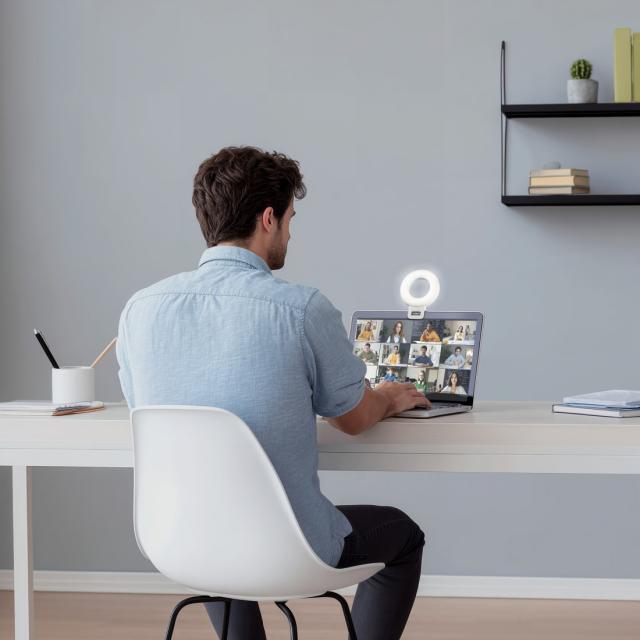 Hama "ToGo" LED Ring Light, Clip-on Ring Light f Mobile Phone, Chargeable, 3 Mod 