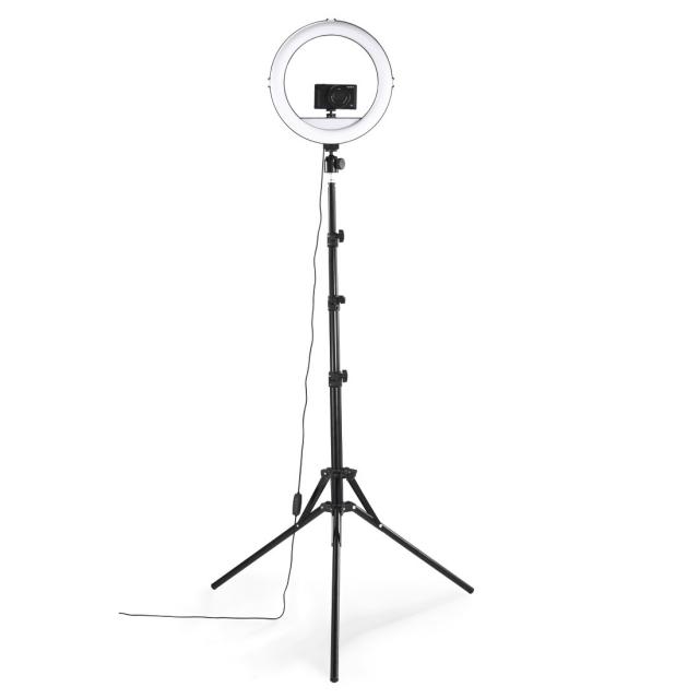 Hama "SpotLight Steady 120 III" LED Ring Light, Ring Light Tripod for Mobile Pho 