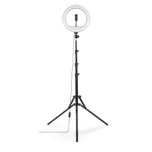 Hama "SpotLight Steady 120 III" LED Ring Light, Ring Light Tripod for Mobile Pho 