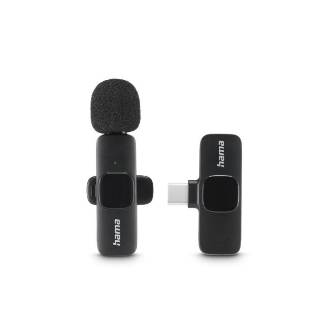 Hama Lavalier-Mikrofon "Smart Wireless", kabelloses Ansteckmikrofon für Handy 