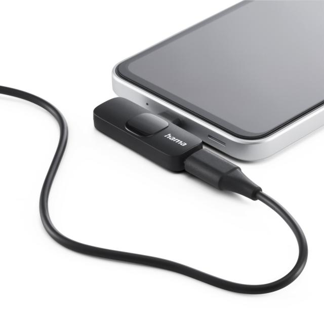 Hama Lavalier-Mikrofon "Smart Wireless", kabelloses Ansteckmikrofon für Handy 