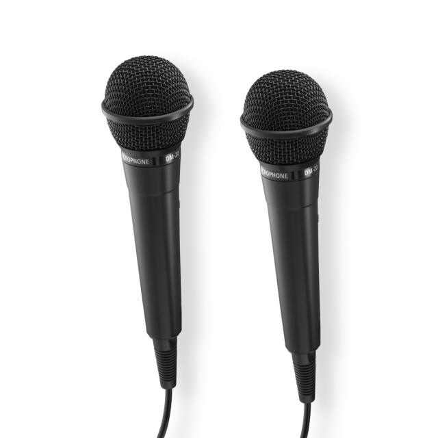Hama “Karaoke” Dynamic Microphone, Jack Cable 2.5 m + Adap., On/Off, Set of 2 