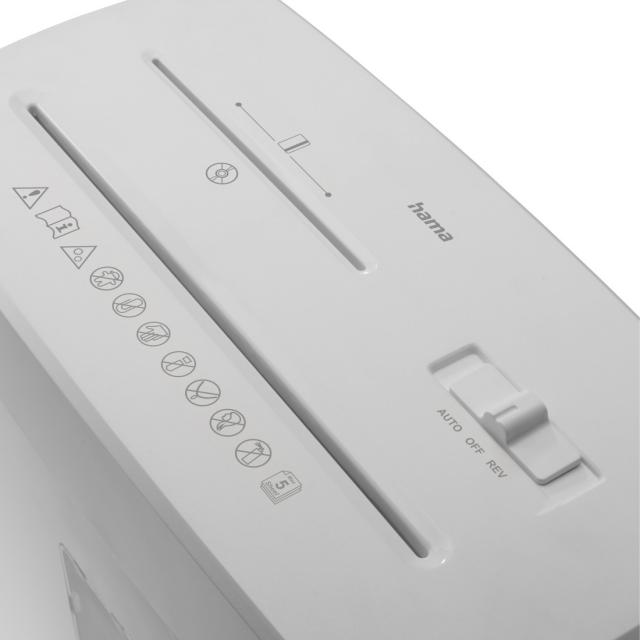 Hama “Prime M50CD-B” Document Shredder, Shredder with Security Level P5 T2 E2 O1, бял 