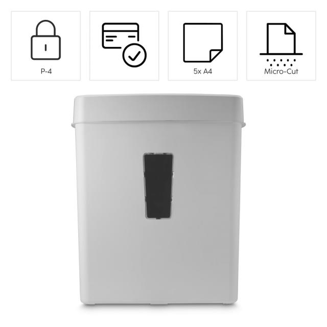 Hama “Prime M50CD-B” Document Shredder, Shredder with Security Level P5 T2 E2 O1, бял 