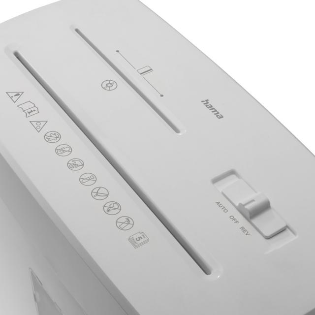 Hama “Prime M50CD-B” Document Shredder, Shredder with Security Level P5 T2 E2 O1, бял 