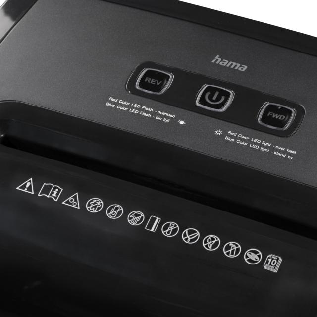 Hama “Prime M100” Document Shredder, Shredder with Security Level P5 T5 E4 