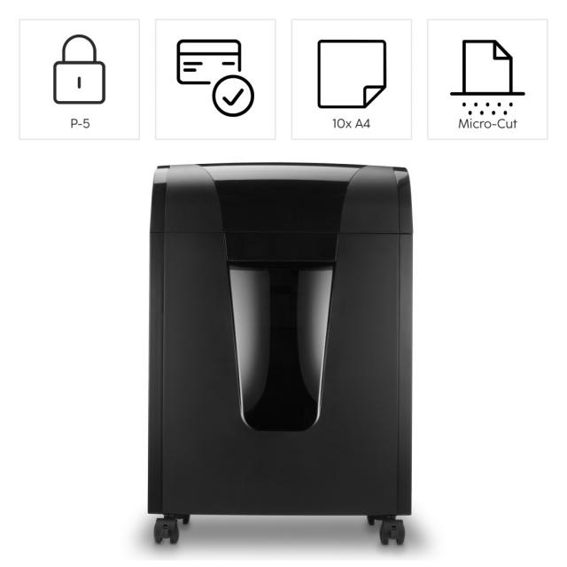 Hama “Prime M100” Document Shredder, Shredder with Security Level P5 T5 E4 