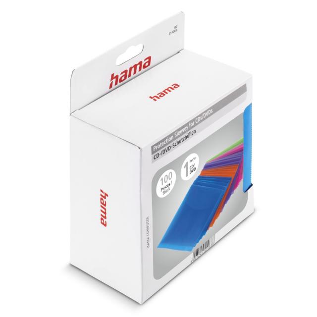 Hama CD/DVD Protective Sleeves 100, coloured 