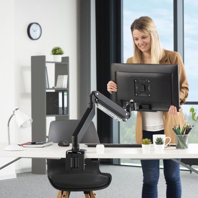 Hama Monitor Holder, Height-adjustable with Gas Spring, Swivel/Tilt, 13" - 35" 