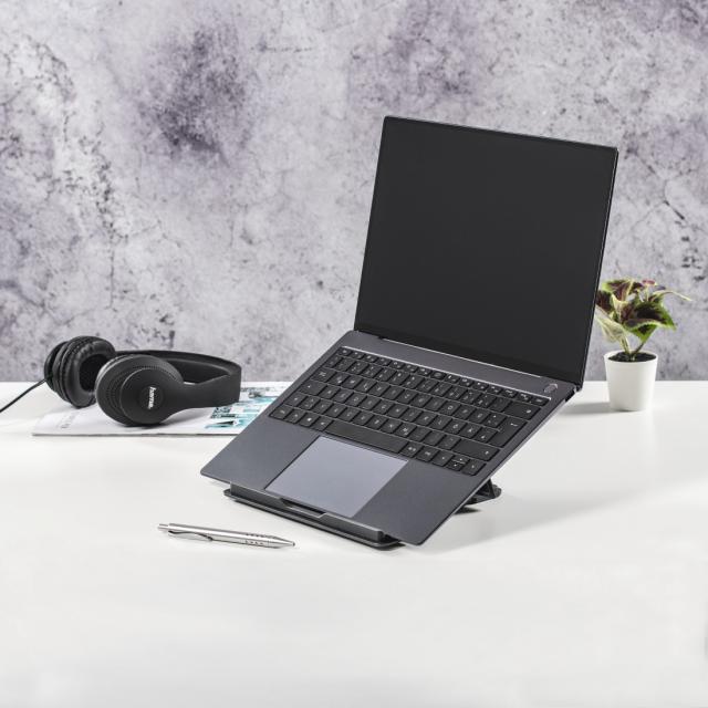 Hama "Metal" Laptop Stand, 4-stage Tilt, Folding, up to 40 cm (15.6"), grey 