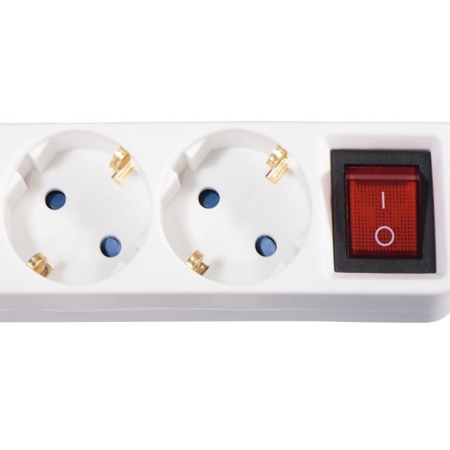Hama Power Strip, 3-Way, with Switch, 1.4 m, white 