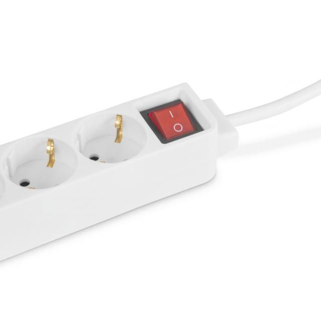 Hama Power Strip, 3-Way, with Switch, 1.4 m, white 