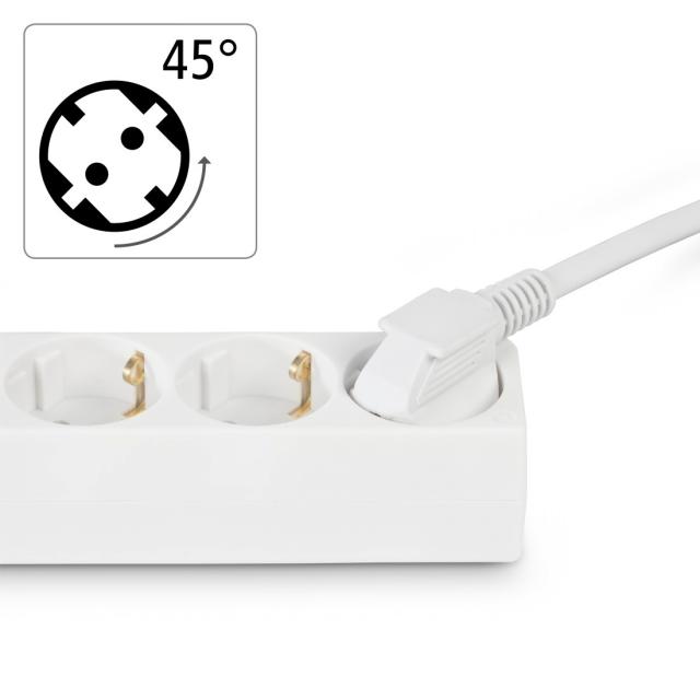 Hama Power Strip, 3-Way, with Switch, 1.4 m, white 