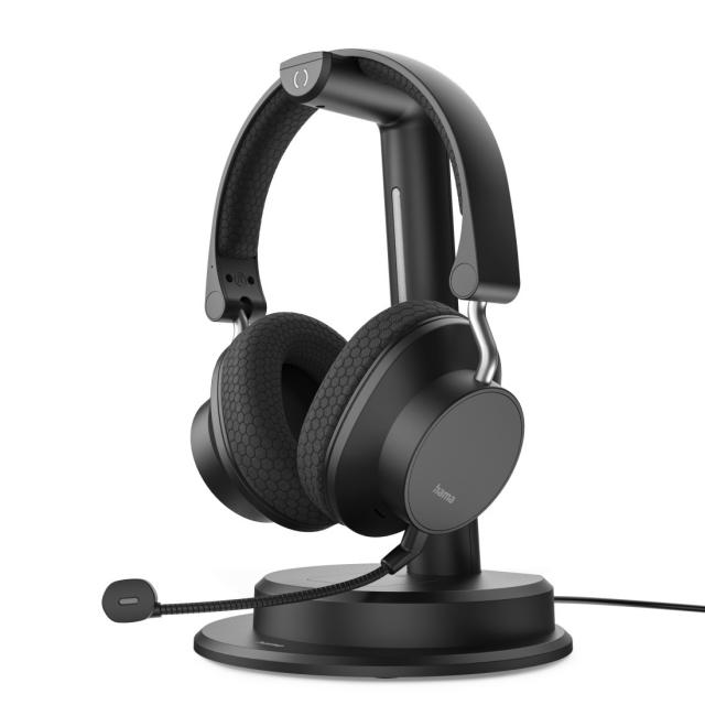 Hama "BT-900" Bluetooth® Headset, Multipoint, Chg Station, ENC, Wireless, blk 