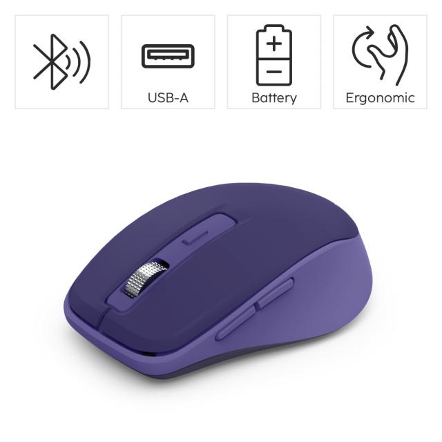Hama “WM-450” Multi-Device Mouse, Wireless, Radio/Bluetooth®, 7 Buttons, purple 