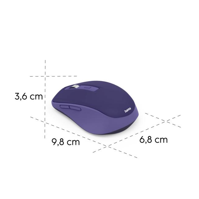 Hama “WM-450” Multi-Device Mouse, Wireless, Radio/Bluetooth®, 7 Buttons, purple 
