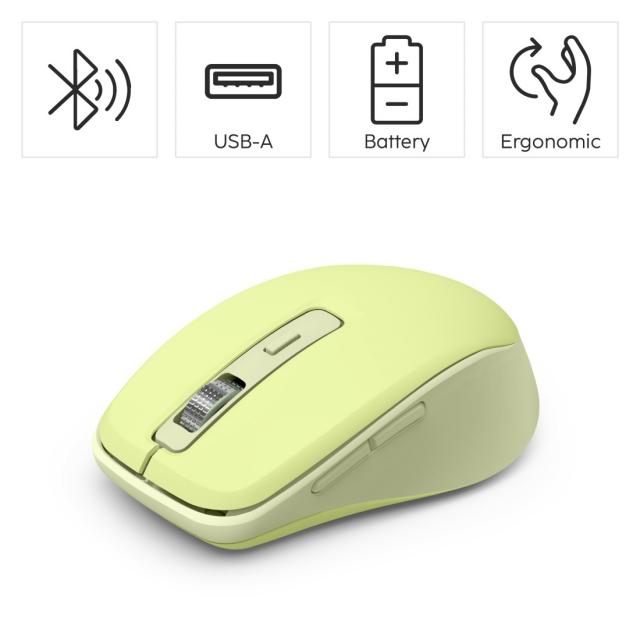 Hama “WM-450” Multi-Device Mouse, Wireless, Radio/Bluetooth®, 7 Buttons, green 