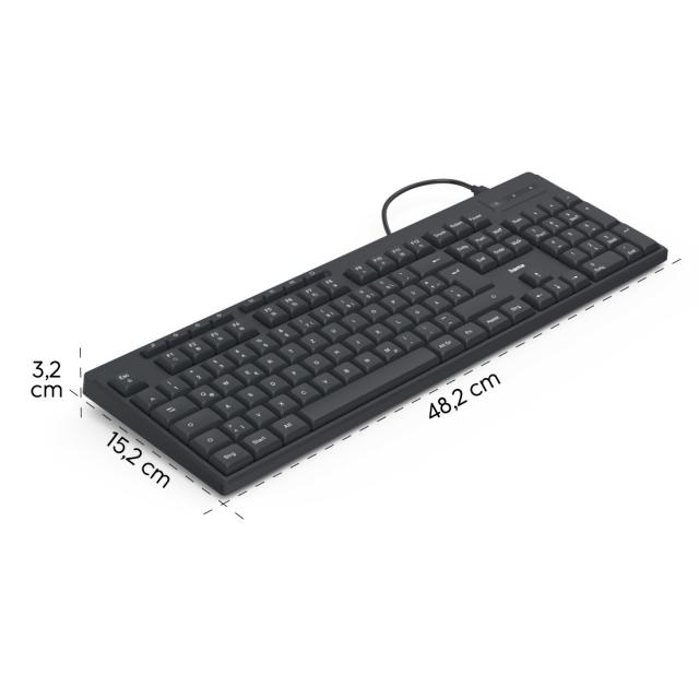 Hama Cable Keyboard CK-200, 173052 