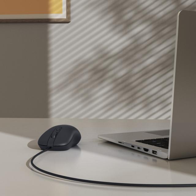 Hama “CM-200” USB Mouse, Optical, 4 Buttons, W/O Click Noise, w. Cable, black 