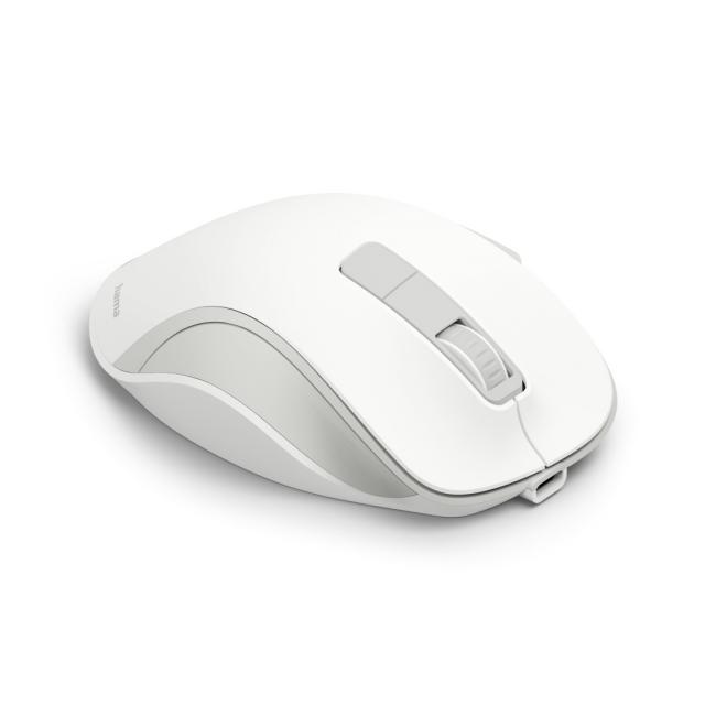Hama “WM-500” Wireless Mouse, Ergonom., 6 Buttons, W/O Click Noise, Battery, wh 