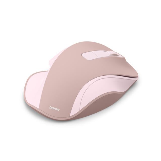 Hama “WM-500” Wireless Mouse, Ergonom., 6 Buttons, W/O Click Noise, Battery, pink 