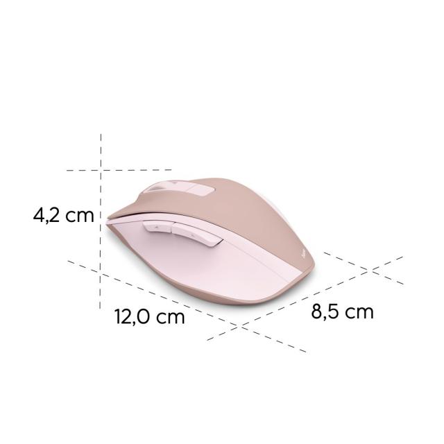Hama “WM-500” Wireless Mouse, Ergonom., 6 Buttons, W/O Click Noise, Battery, pink 
