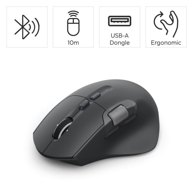 Hama “WM-900” Multi-Device Mouse, Ergonom., Radio/Bluetooth®, Battery, RGB, blk 