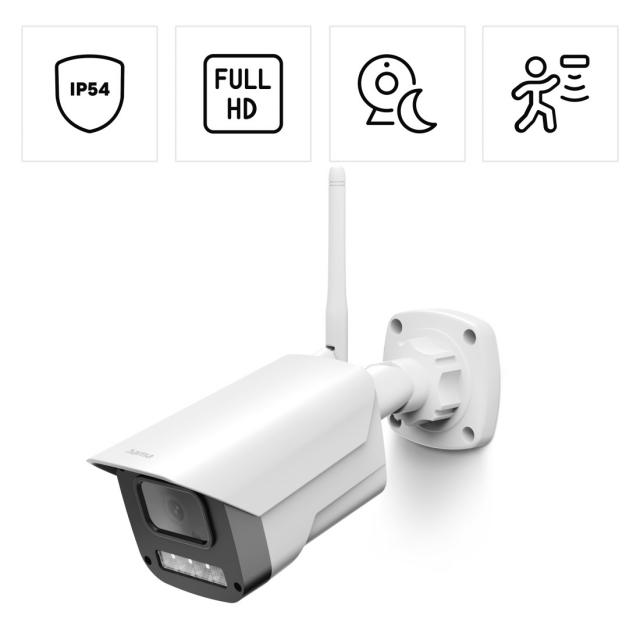 Hama Smart Surveillance Camera, WLAN, for Outdoors, Night Vision, 1080p, Recordi 