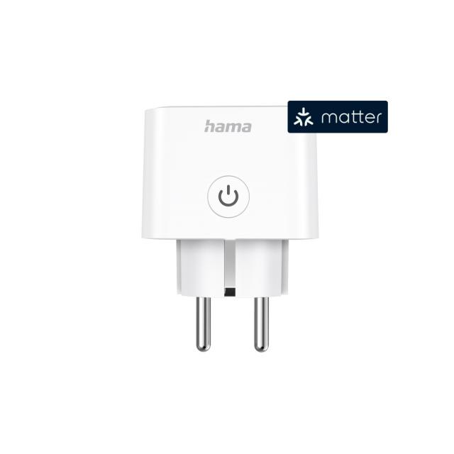 Hama Smart WLAN Socket, Matter, Voice/App-Controlled, Current Measuring Device 