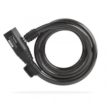 Hama Bicycle Spiral Cable Lock, 120 cm, Black