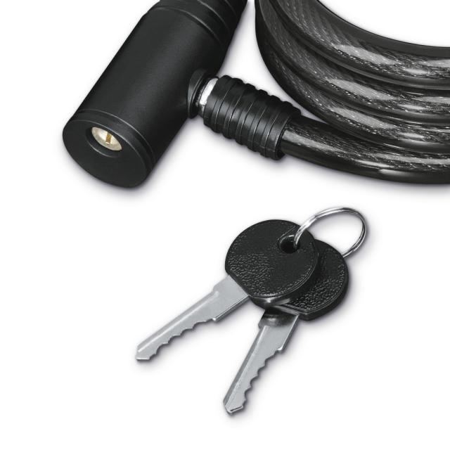Hama Bicycle Spiral Cable Lock, 120 cm, Black 