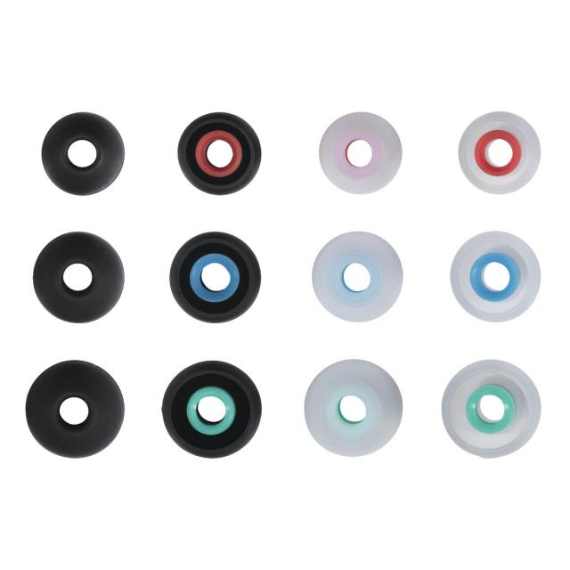 Hama Silicone replacement ear pads, sizes S - L, 12 units, black/transparent 