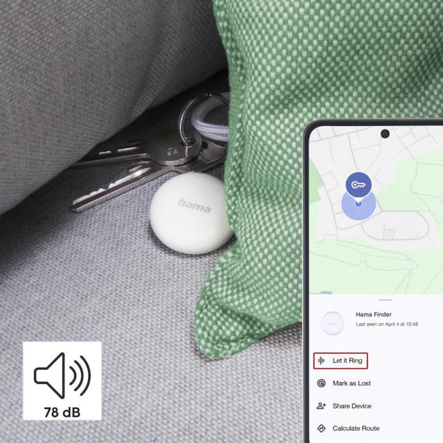 Hama Key Finder, for Android “Find My Device” App, Bluetooth®, white 