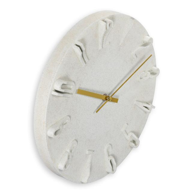 Hama "Corfu" Wall Clock, Ø 30 cm, Quartz Clock, Analogue, 3D Numerals, beige 