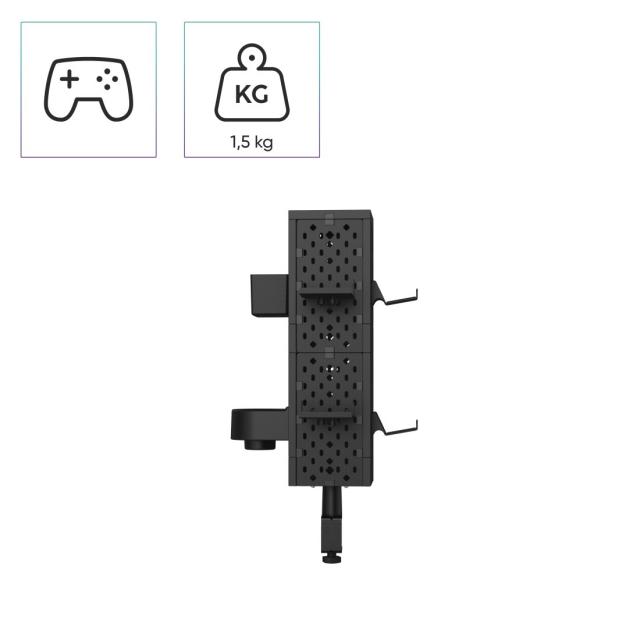 uRage Peg Board, Perforated Panel for Gaming, Modular Kit, Wall/Table Mounting, black 