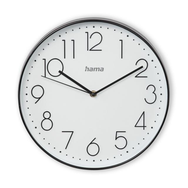 Hama "Elegance" Wall Clock, diameter 30 cm, quiet, black/white 