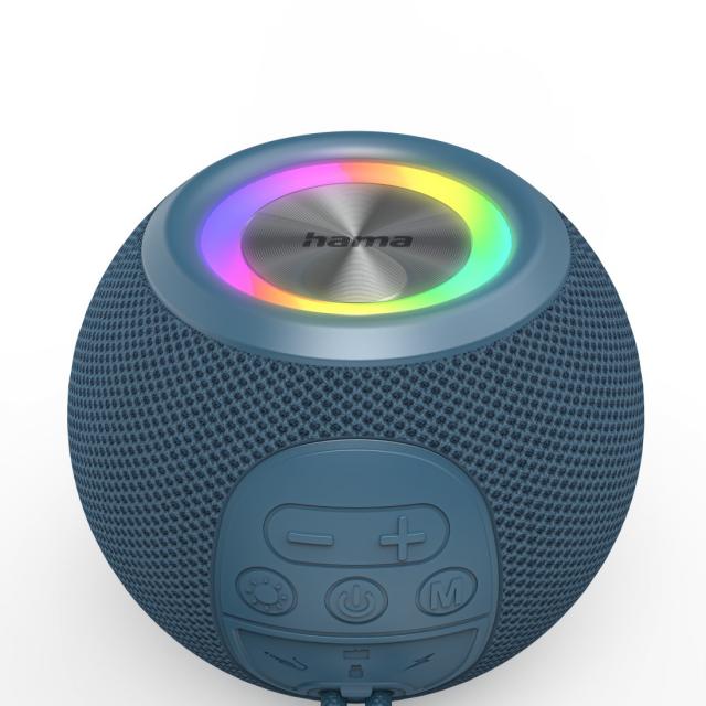 Hama "Ball Shape Speaker" Bluetooth® Loudspeaker, 5 Light Modes, 5W, blue 