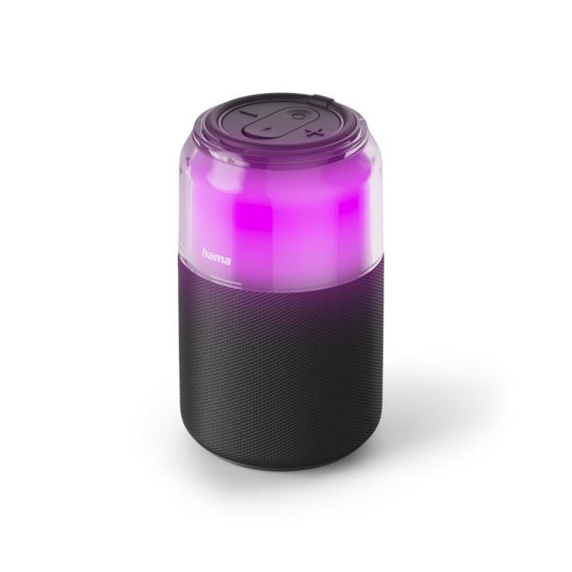 Hama "Can Speaker" Bluetooth® Loudspeaker, 4 LED Light Modes, 5W, black 