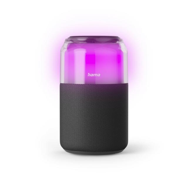 Hama "Can Speaker" Bluetooth® Loudspeaker, 4 LED Light Modes, 5W, black 