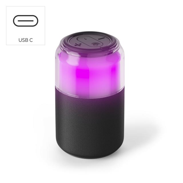 Hama "Can Speaker" Bluetooth® Loudspeaker, 4 LED Light Modes, 5W, black 