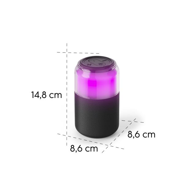 Hama "Can Speaker" Bluetooth® Loudspeaker, 4 LED Light Modes, 5W, black 