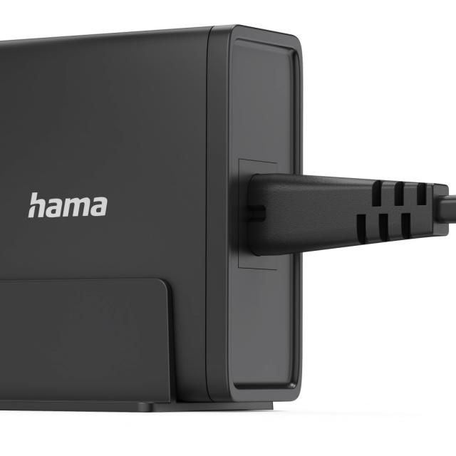 HAMA Зарядна станция 140W, USB-C, 3 порта, GaN, Power Delivery (PD) 