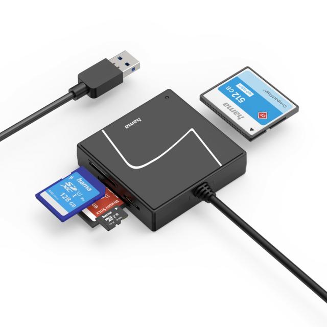 HAMA Card reader USB, USB-A, с USB-C adapter, USB 3.2 Gen1, SD/micro-SD/CF/MS 