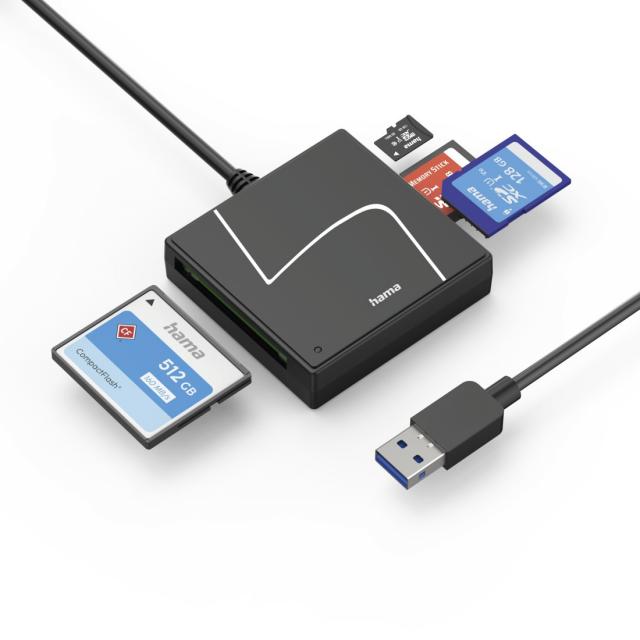 HAMA Card reader USB, USB-A, с USB-C adapter, USB 3.2 Gen1, SD/micro-SD/CF/MS 