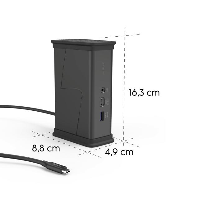 Hama "Connect2Office Black" USB-C Hub, 9 Ports, 2x HDMI™, USB-A, USB-C, LAN 