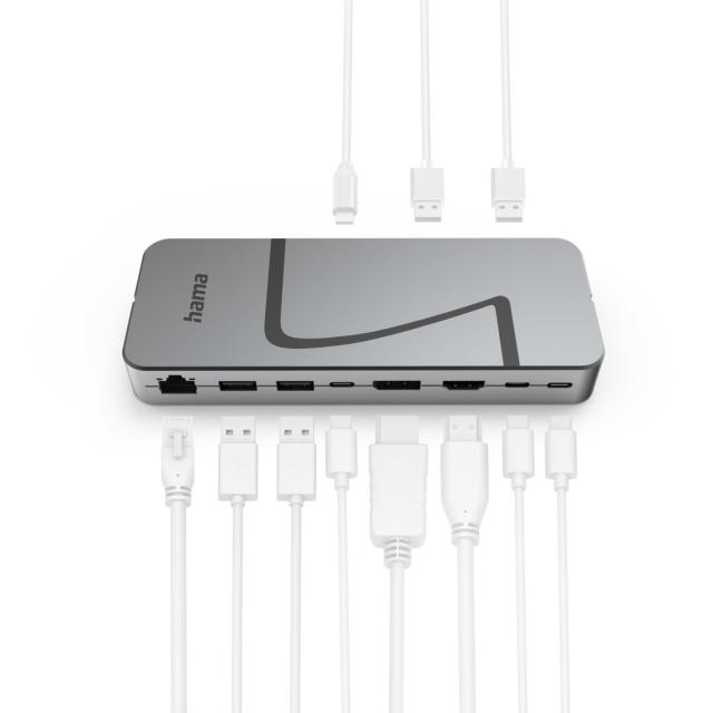 Hama "Connect2Office Speed" USB4 Docking Station, USB-C, PD, 40 Gbit/s, 10 Ports 