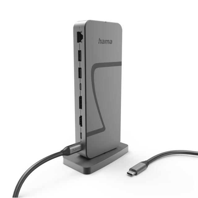 Hama "Connect2Office Speed" USB4 Docking Station, USB-C, PD, 40 Gbit/s, 10 Ports 