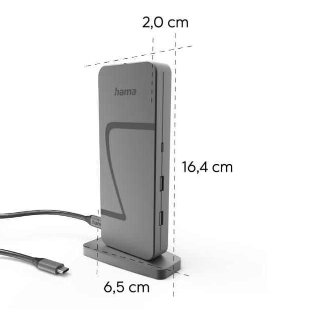 Hama "Connect2Office Speed" USB4 Docking Station, USB-C, PD, 40 Gbit/s, 10 Ports 