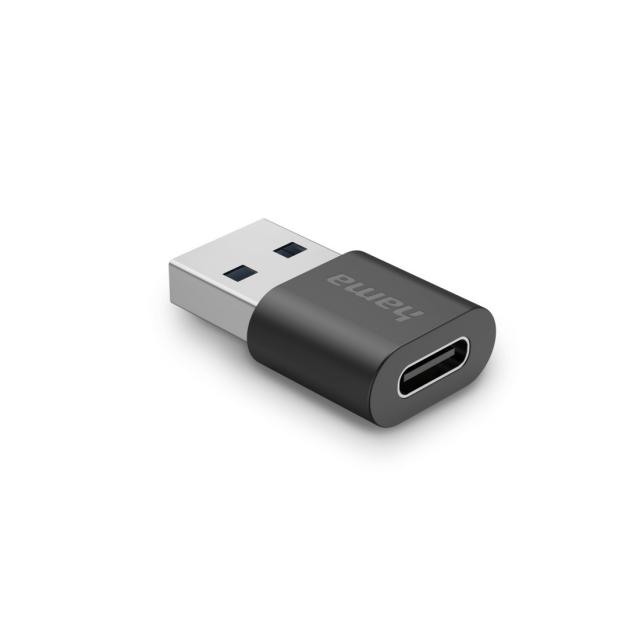 Hama USB Adapter, USB-A Plug – USB-C Socket, USB 3.2 Gen 1, 5 Gbit/s 