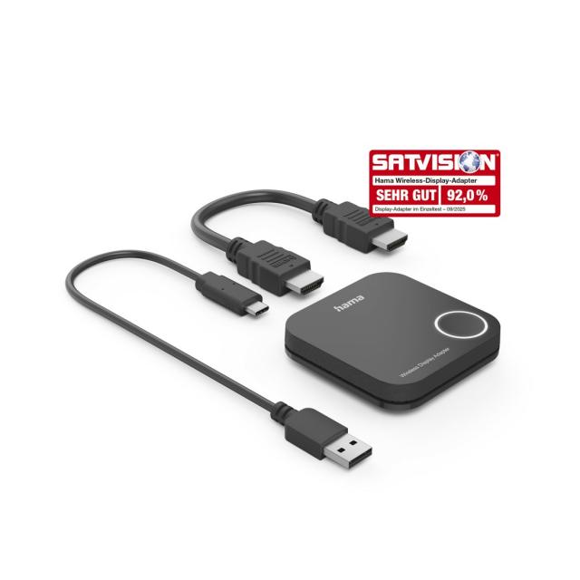 Hama Wireless Display Adapter, HDMI™, Full HD 1080p, incl. Cable 